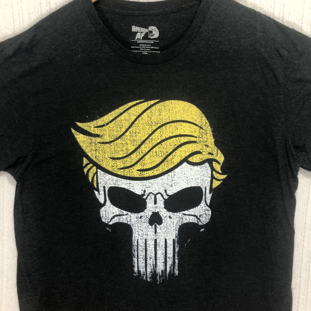 American AF Punisher Trump Skull Short Sleeve Graphic T-Shirt Men's Size M‎